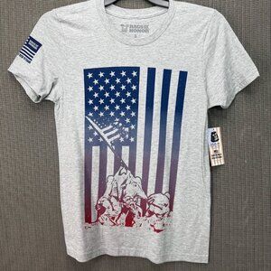 Rags Of Honor S Gray Supporting At Risk Veterans T-Shirt Patriotic Flag Graphic